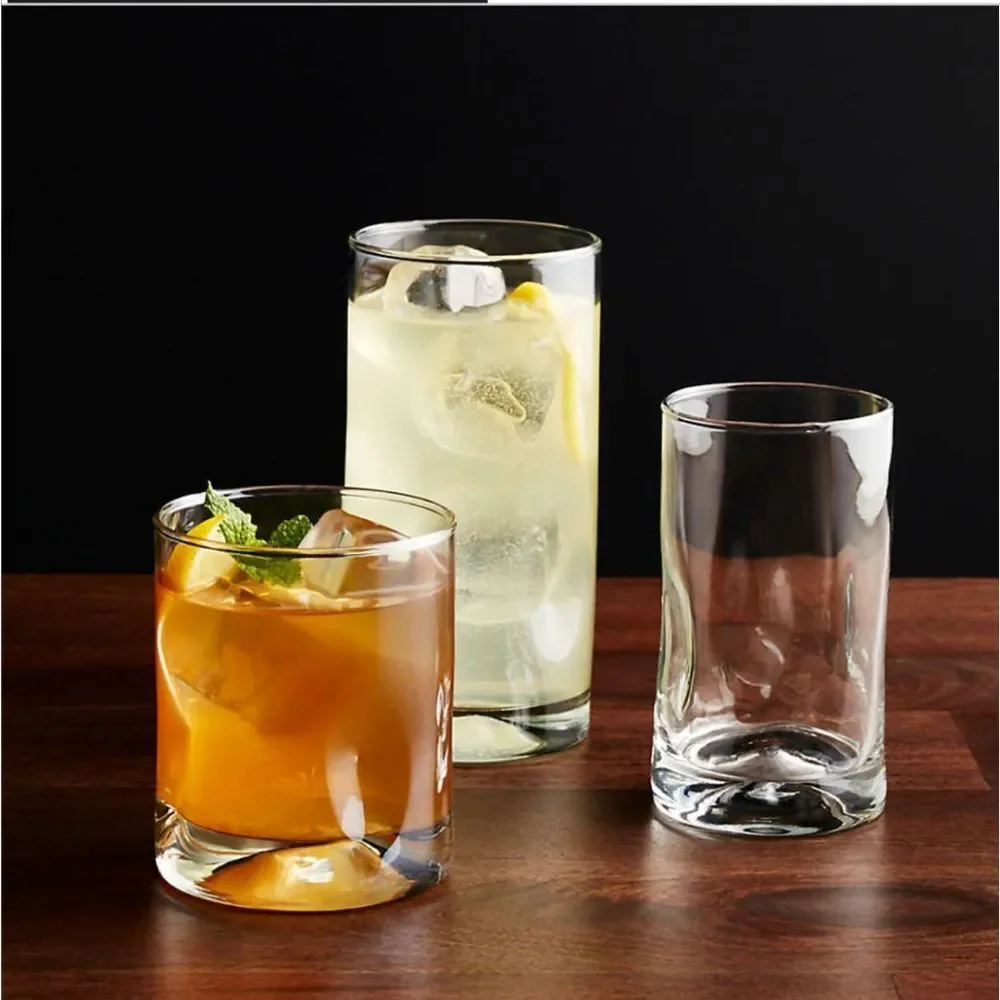 Crate&Barrel Impressions 12-Oz. Double Old-Fashioned Glass Set of 4 NWT